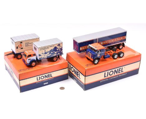 2 First Gear/Lionel 'Eastwood Automobelia' 1:34 scale American Trucks. 1953 White 3000 Freight Truck with 16' Trailer. Plus a