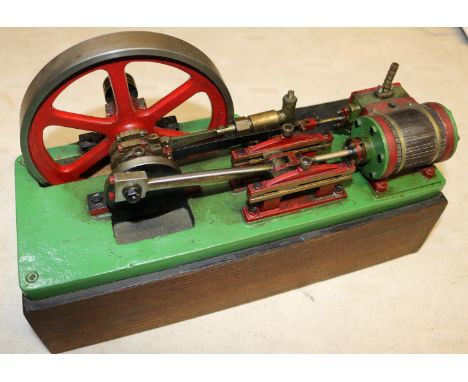 A Single Cylinder Horizontal Engine. A well constructed and detailed model constructed from brass and cast iron castings with