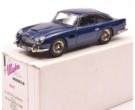 Illustra Models 1:43 white metal model Aston Martin DB5 (No.2). Finished in dark metallic blue with black/grey interior. Deep