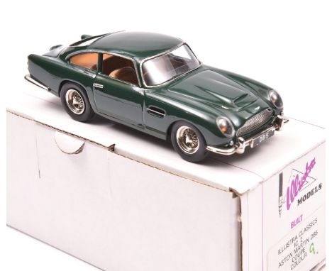 Illustra Models 1:43 white metal model Aston Martin DB5 (No.2). Finished in dark green with tan interior. Deep dished spoked 