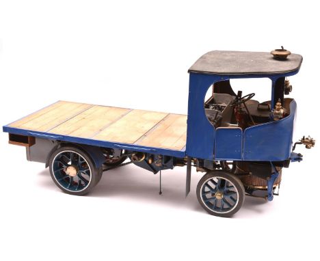 A live steam Clayton Undertype Steam Wagon in two inch scale. Built to a good level of detail with a vertical copper boiler, 