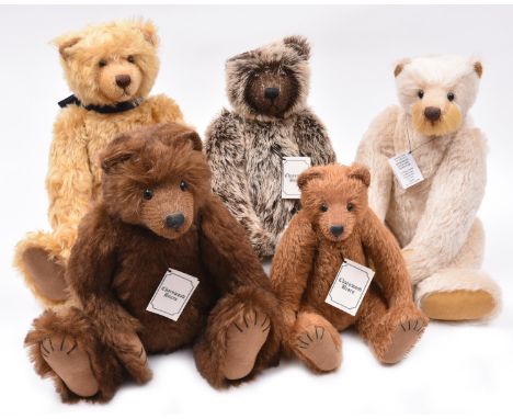 5x Charnwood Teddybears by Frank Webster. All limited editions and with original information labels attached to each bear. 'H