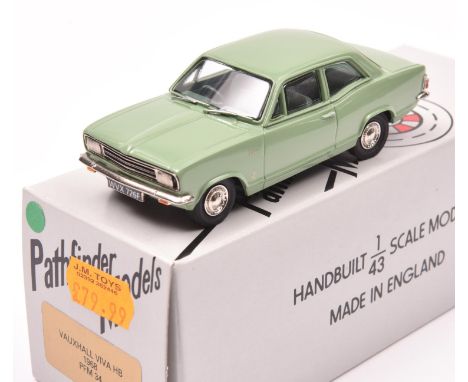 Pathfinder Models PFM 34 1968 Vauxhall Viva HB. In light green with dark green interior, plated wheels and 'WVX 726F' registr