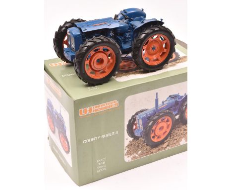 A Universal Hobbies 1:16 scale model of a Fordson Super Major County Super 4 tractor (UH2787). A very well detailed model in 