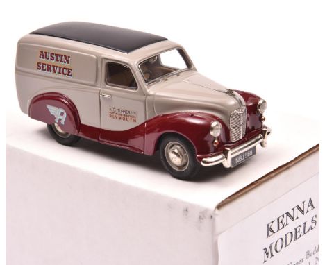 Kenna Models Austin Devon Van. A Limited Edition 10/100 produced in light brown and maroon Austin Service' livery, with tan s