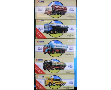 5 Corgi Classic 8 Wheel Rigid Trucks. 2x AEC Tankers - 'MAJOR' (97328) and 'North Eastern Gas Board' (97932). Plus 3x Atkinso