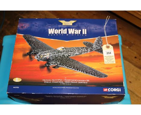 Corgi Aviation 1:72, World War II  Europe &amp; Africa Heinkel HE111P-2-Kampfgeschwader 55 Dreux, Chartres, 1940 (Night Sorti