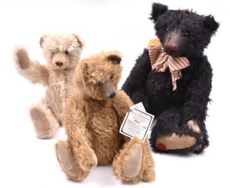 3x Teddybears. 2x Dean's Rag Book Co. Ltd. and a Stier Bears by Kathleen Wallace.  All with original information labels attac