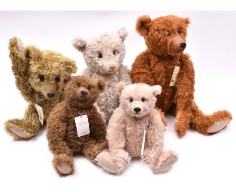 5x Atlantic Bears of Ross-shire Scotland Teddybears. All with original information labels attached to each bear. 'McGruff' in