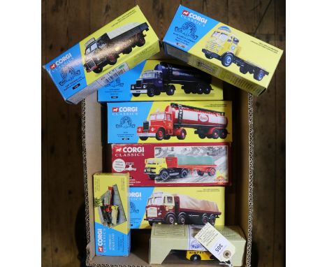 7 Corgi Classic Vehicles. Foden 4 Wheel Rigid Truck Set, 'Blue Circle Cement' (12501). Leyland 8 Wheel Rigid Truck With Load 