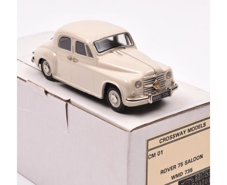 Crossways Models Rover 75 'Cyclops' Saloon. (CM01). In white with black interior, with 'WMD735' registration plates, white wh