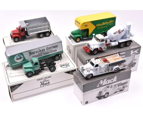 5 First Gear 1/34 1950's American Trucks. 1957 International R-200 with Moving Van, 'Von Der Ahe World Wide Moving'. 1960 B-M