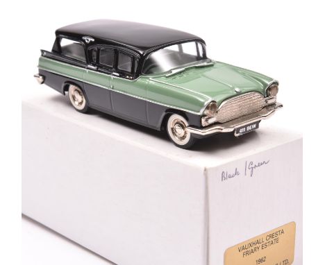 Pathfinder for G&amp;W Engineering Ltd 1962 Vauxhall Cresta Friary Estate. In sage green and black with similar light green i