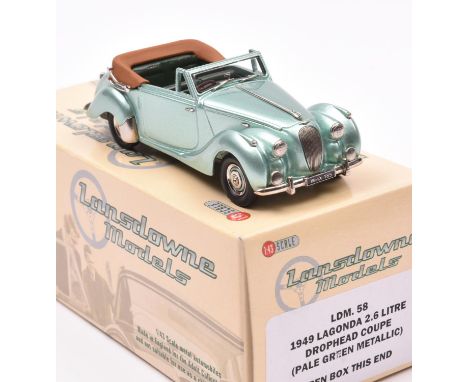 Lansdowne Models LDM. 58 1949 Lagonda 2.6 Litre Drophead Coupe. In metallic pale green with dark green interior and tan folde