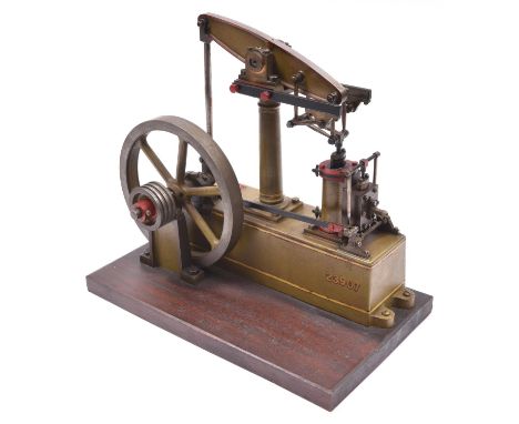 A Stuart Models Beam Engine. A well constructed and detailed single cylinder steam engine constructed from brass, steel and c