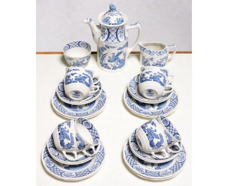 A Mason's Ironstone blue and white Old Chelsea tea service, printed mark Good condition