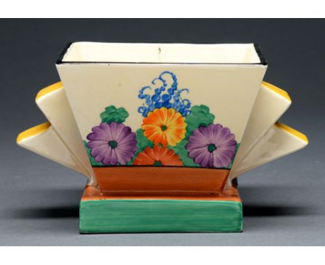 Clarice Cliff. An A J Wilkinson Gayday '515' vase, 12.5cm h, printed GAYDAY Bizarre mark Cracked, no restoration