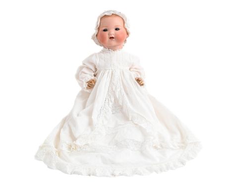 A German bisque and composition bent limb Dream baby doll, early 20th c, with Armand Marseille head, 45cm 
