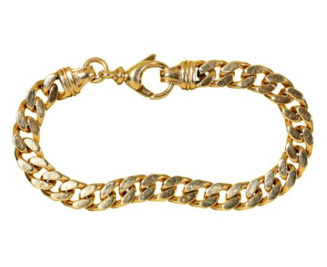 A gold curb bracelet, 19.5cm l, marked 585, 35.2g Light wear