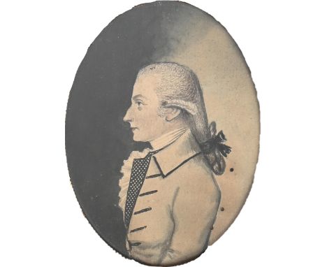 English School - Portrait miniature of a Man called Henry John Austen,&nbsp;pen, pencil, ink and grey wash, oval, 11cm, turne