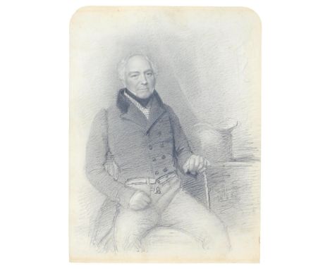 English School, 19th century - Portrait of a Gentleman,&nbsp;three-quarter length, seated, indistinctly signed, dated 1832, p