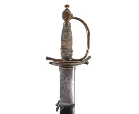 A 1796 pattern heavy cavalry officer's dress sword and scabbard, the hilt containing traces of gilding, stamped on scabbard t