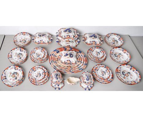 An extensive&nbsp; G L Ashworth Bros, late Mason's Japan pattern stone china dinner service, c1893, the service to include so