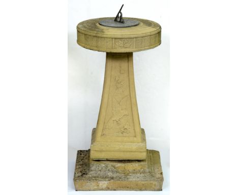 A reconstituted stone sundial, 72cm h 