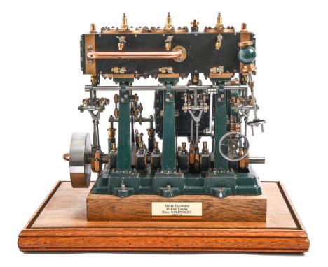 A well engineered model of a live steam triple expansion marine engine, built by N Fritchley, Nottingham, 1997-8, to the O. B