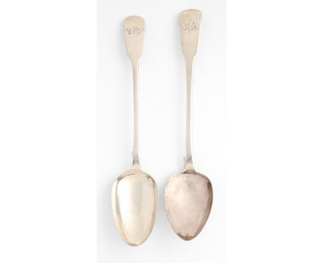 A George III silver gravy spoon and a Victorian silver gravy spoon, Fiddle pattern, both London, by Robert Rutland, 1814 and 
