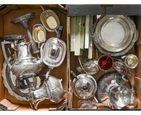 Miscellaneous plated ware,&nbsp; to include a five piece tea and coffee service, early 20th century, pair of neo classical st