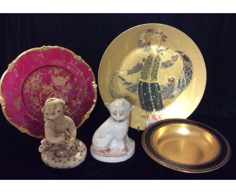 BJORN WIINBLAD FOR ROSENTHAL, A 20TH CENTURY PORCELAIN CHARGER PLATE Hand painted with a lustre glaze of a dancing girl on a 