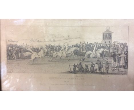 NORTHUMBERLAND RACES, 1826, A 19TH CENTURY BLACK AND WHITE ENGRAVING Representing the political election in the form of a hor