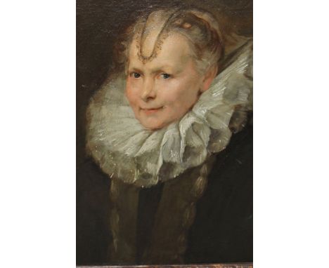 AFTER VAN DYKE, OIL ON CANVAS Portrait of a Genovese lady, contained in a decorative frame. (62cm x 70cm framed)