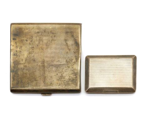 A silver matchbook case,Birmingham 1926, the whole with engine-turned decoration,6.2cm widetogether with a silver cigarette c