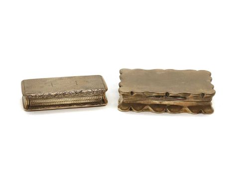 A George IV silver snuff box,by Joseph Willmore, Birmingham 1826, of rectangular form, the whole with engine-turned decoratio