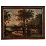Italienische Landschaft mit Reisenden