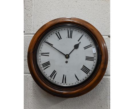 A 19th Century mahogany wall timepiece with single fusée movement and 29cm enamel dial 