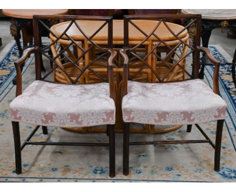 A pair of 19th century mahogany cock-pen armchairs, possibly Whytock &amp; Reid, Edinburgh, in the Chinese Chippendale manner