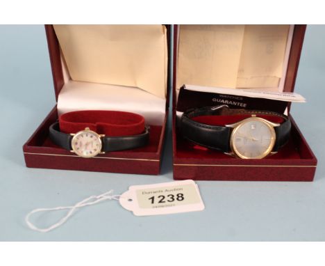 His and hers Rotary gold plated quarts wristwatches in boxes