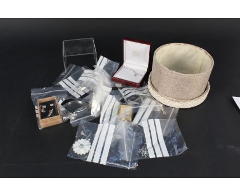 A quantity of silver and white metal jewellery including necklaces, earrings etc