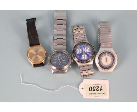 Two Swatch Irony chronographs, a Swatch watch plus a gold plated Ingersoll