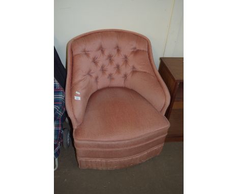 MODERN REPRODUCTION PLUM UPHOLSTERED BUTTON BACK CHAIR 75CM 