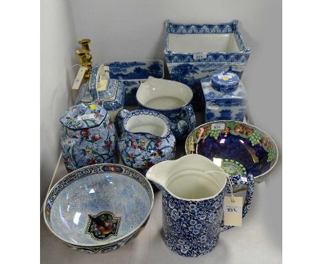 A selection of Maling ceramics, including: two footed circular bowls; Ringtons water jug and cover; a similar Ringtons water 