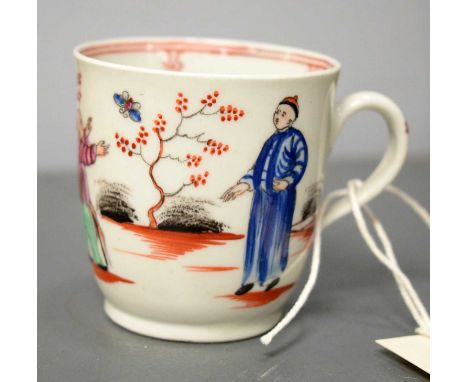 An 18th Century New Hall 'Boy and Butterfly' tea cup, pattern no. 421. 
