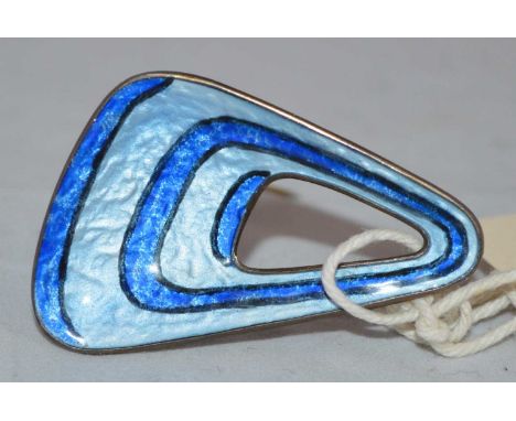A Norwegian silver and enamel brooch, by Oystein Balle, 5cms long.