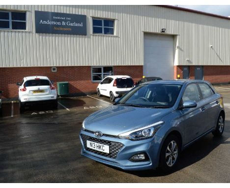 A blue Hyundai i20 SE MPI petrol car, five door hatchback, reg N13 HKC, only 4648 registered miles, first registered 26 Octob