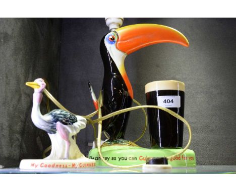 A Carlton Ware Guinness toucan ceramic table lamp, the base inscribed 'If he can say as you can Guinness is good for you', pr