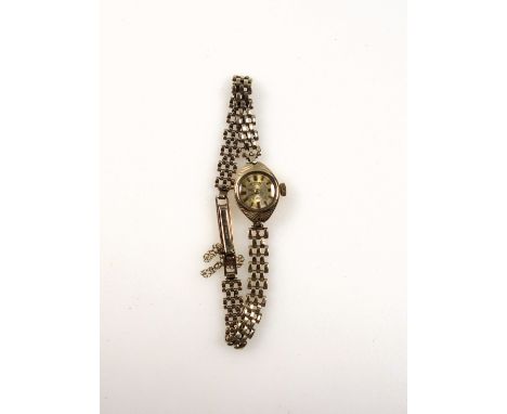 Lady's Rotary 9ct gold bracelet watch with a circular dial enclosing a side-wind movement, gross 13.6grs, 25mm, (face discolo