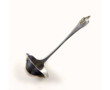 Georg Jensen Danish silver sauce ladle in the Akkeleje design, marked “925.S” and with import marks for London, 1926, L.14cm,